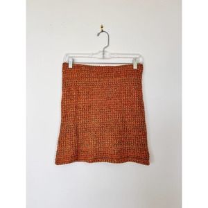 FashionNova Orange Tweed Mini Skirt